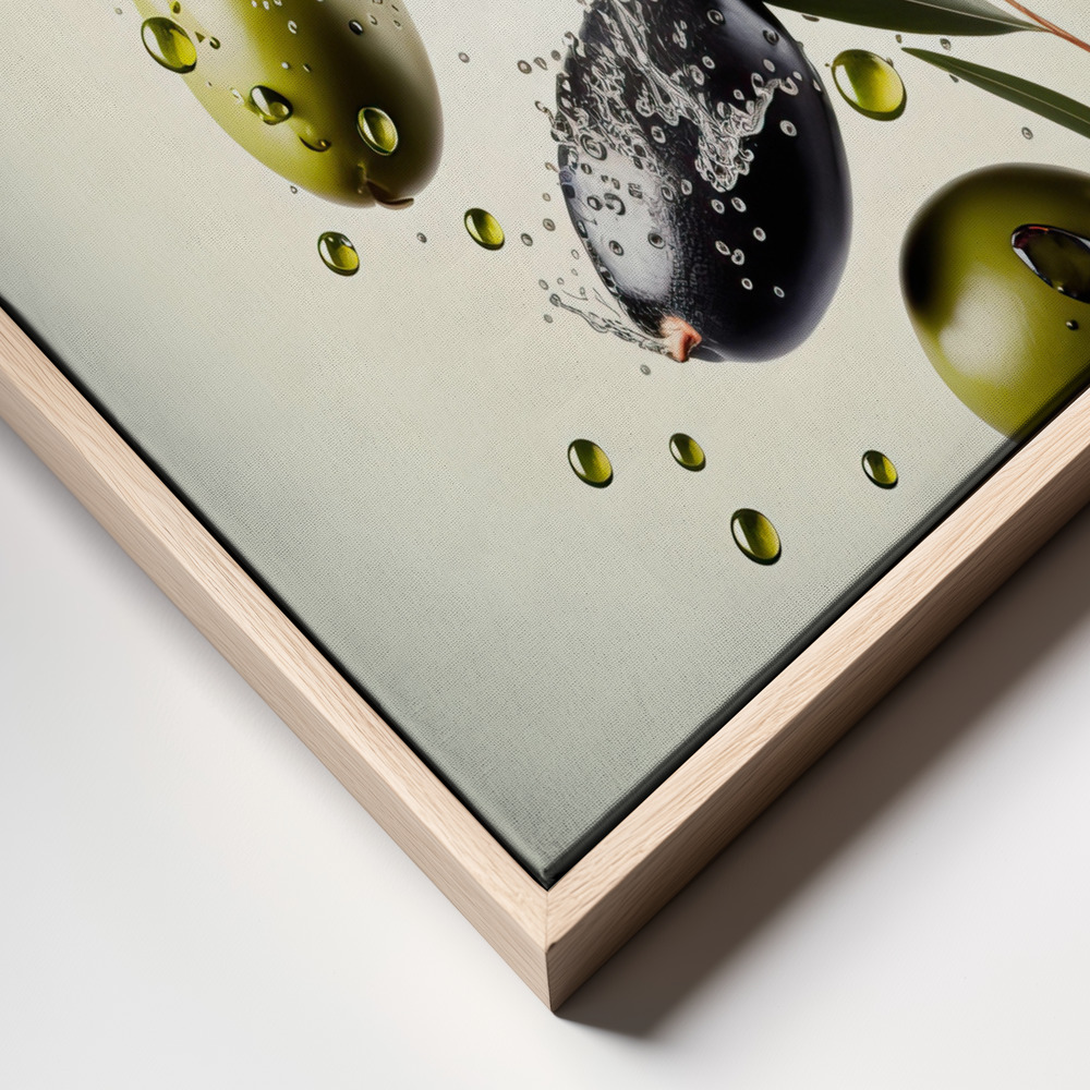 Canvas print - Fresh Olives frame close up