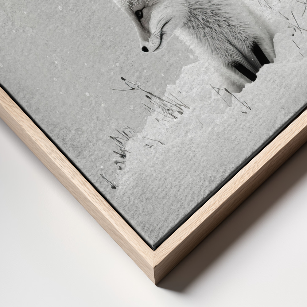 Canvas print - Snow Fox frame close up