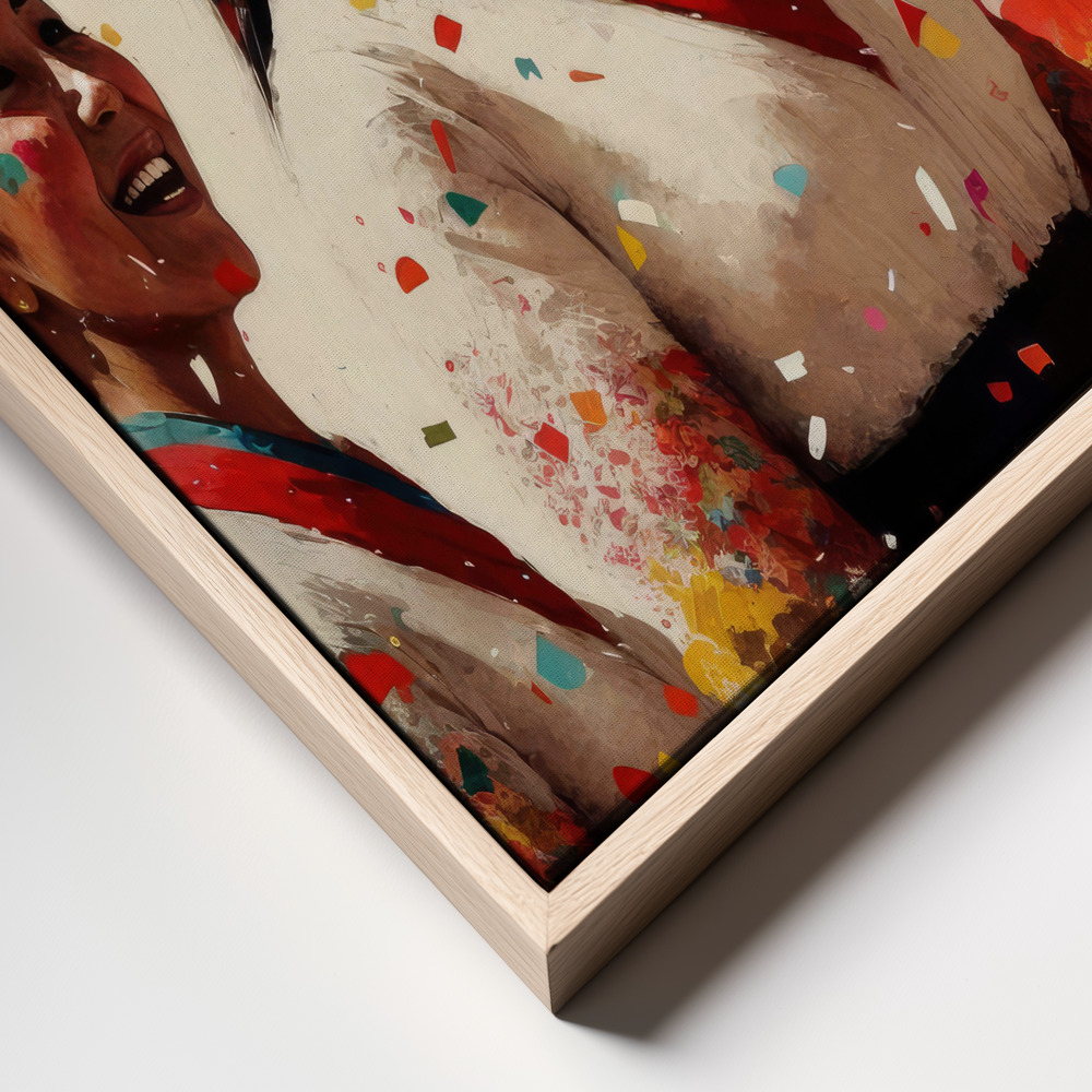 Canvas print - Open Hearts frame close up - natural frame