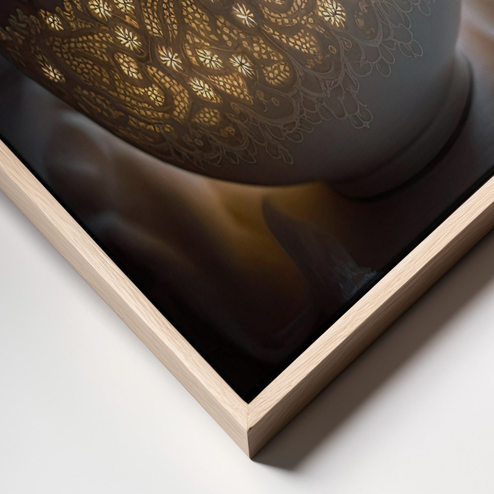 Canvas print - Glowing Eggs frame close up - natural frame