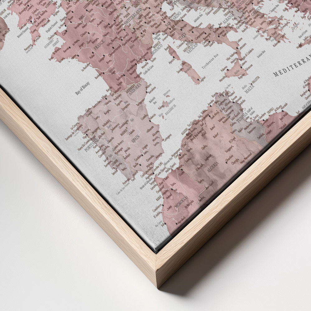 Toile - Piper detailed map of Europe cadre en gros plan - cadre naturel