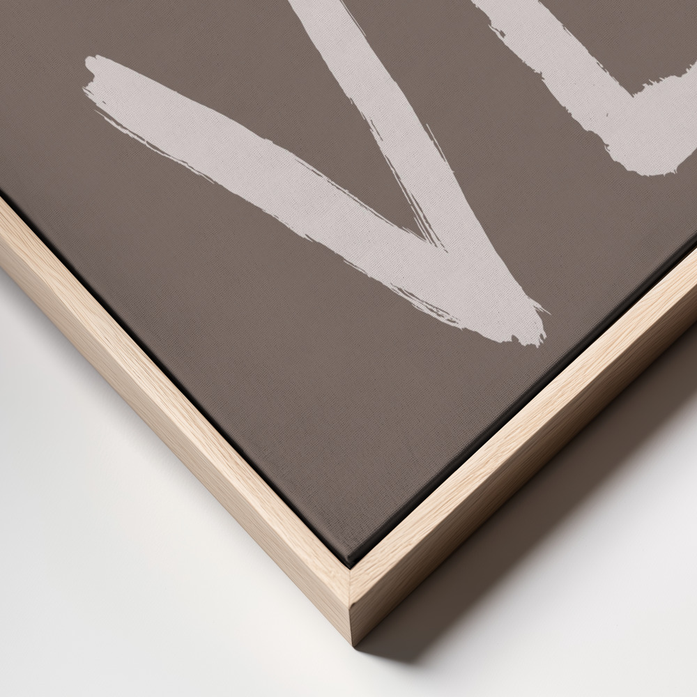 Canvas print - LOVE Toothy Brown frame close up