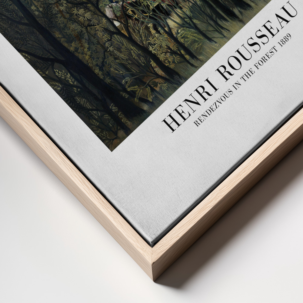 Canvas taulu - Rendezvous In The Forest kehys lähikuva - luonnollinen kehys