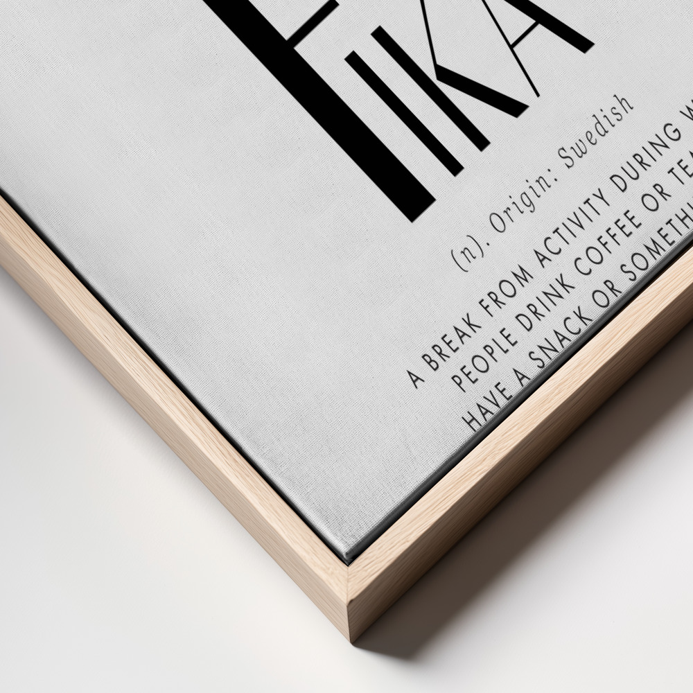 Canvas print - Fika illustrated definition frame close up