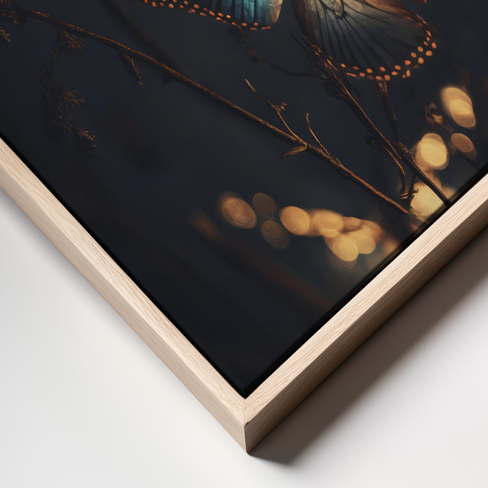 Canvas print - Glowing Butterflies frame close up