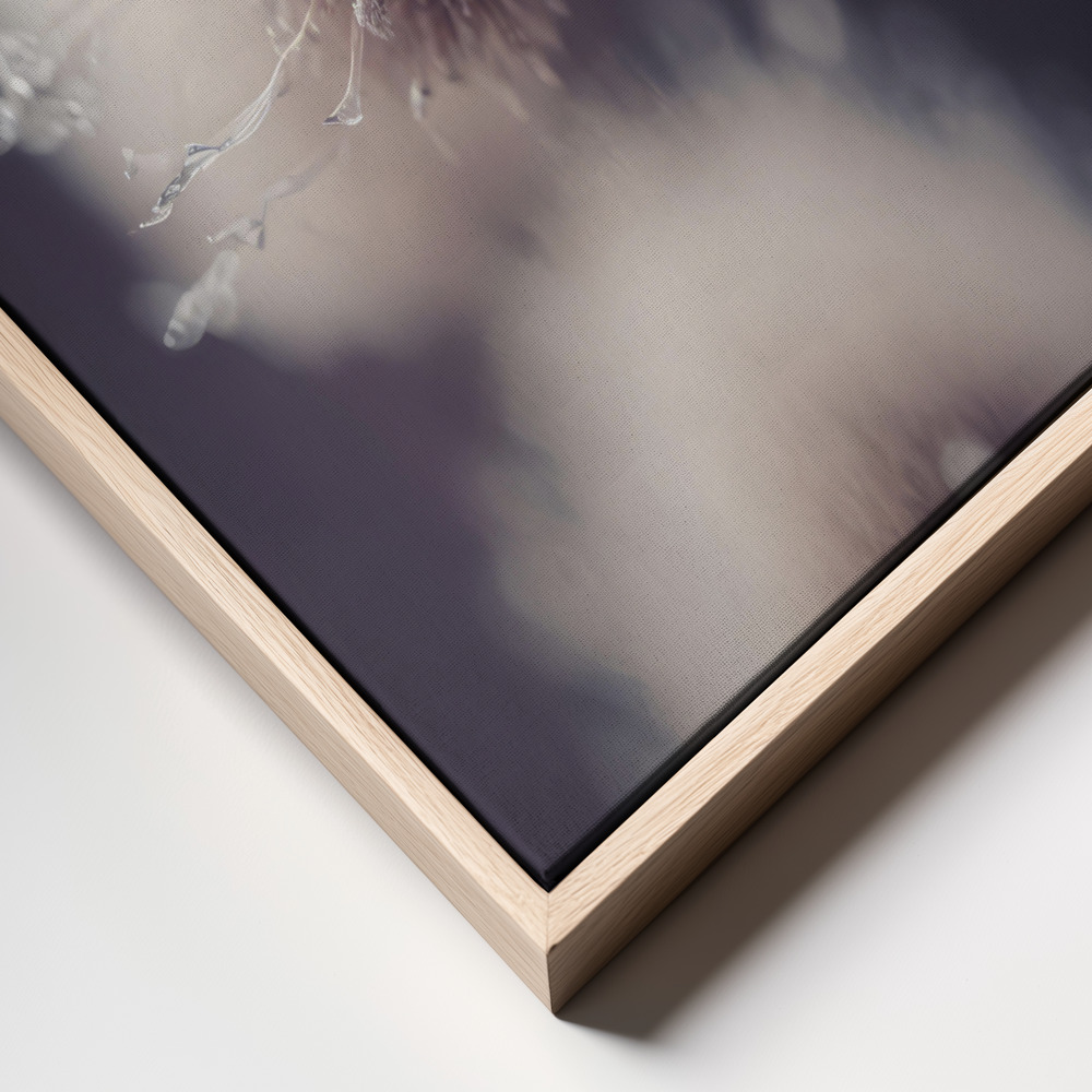 Canvas print - Purple Fragility frame close up - natural frame