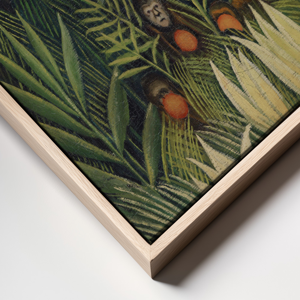 Stampe su tela - Monkeys And Parrot In The Virgin Forest frame close up