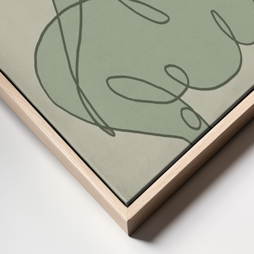 Canvas print - Sitting Down Green frame close up