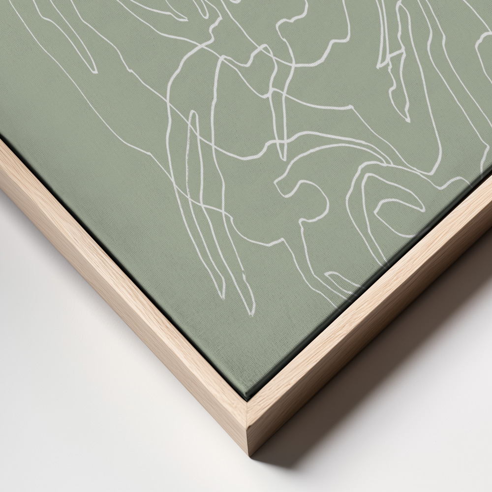 Canvas schilderi - Swimmers Green frame close up - natuurlijk frame
