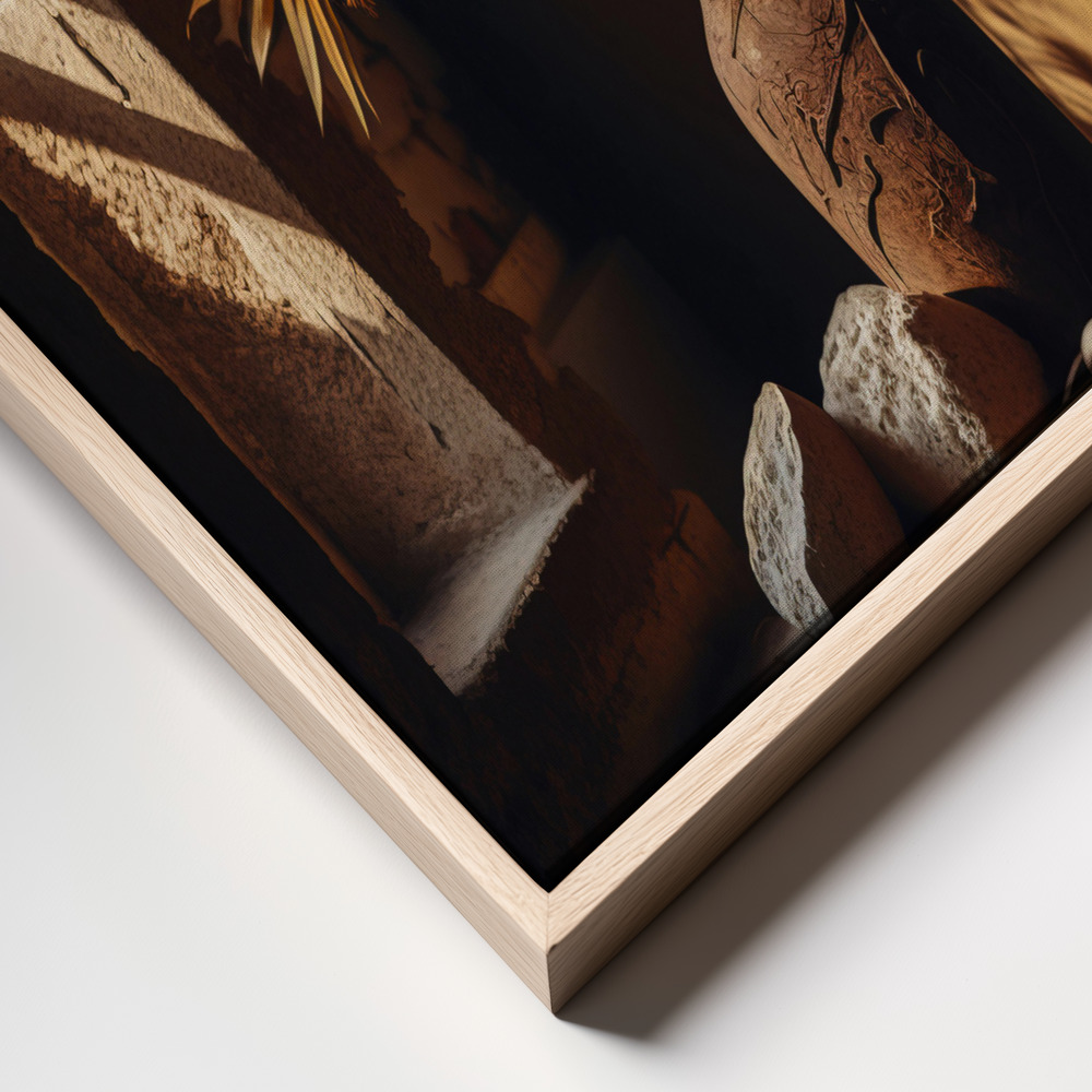 Canvas print - Still Life Impressions No 10 frame close up - natural frame