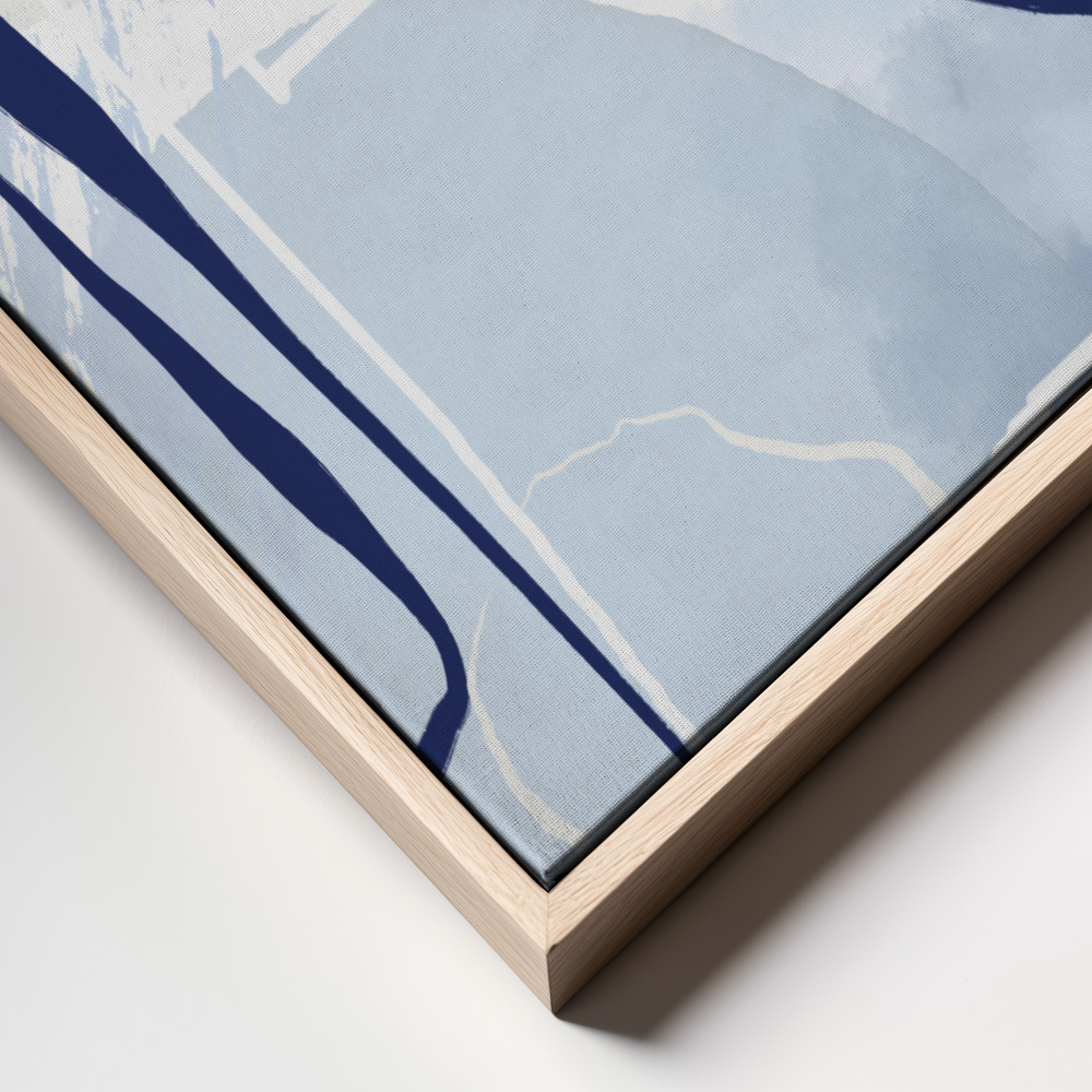 Stampe su tela - Lines of Blue-3 frame close up