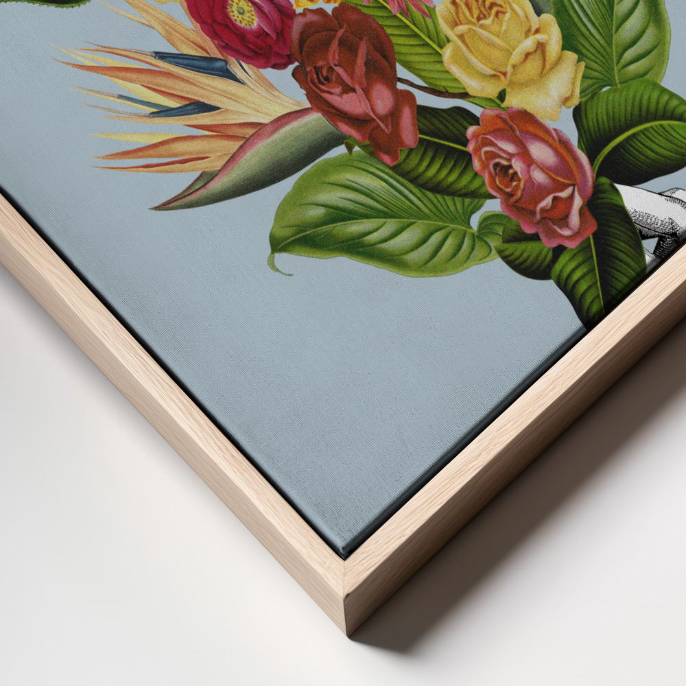 Canvas print - Botanical blue bouquet frame close up