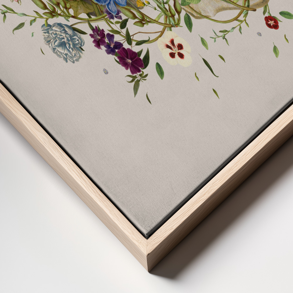 Canvas print - Floral skull frame close up