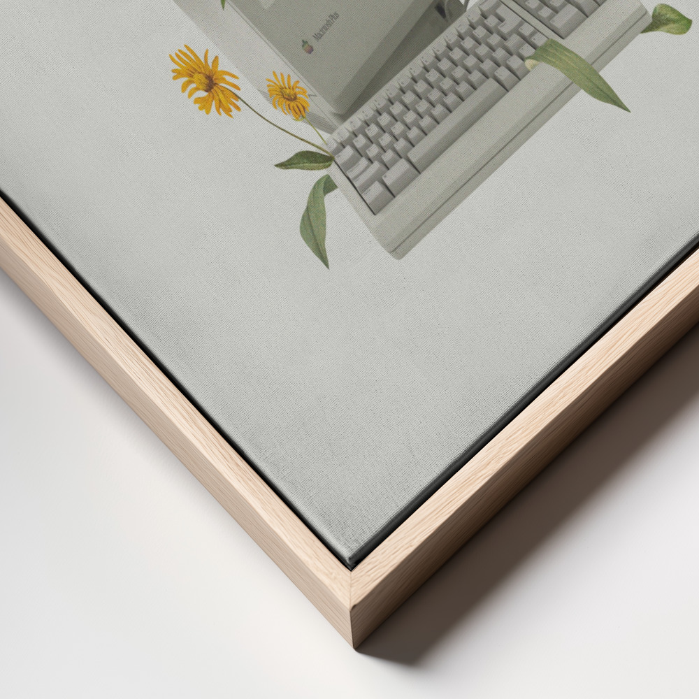 Canvas print - Floral vintage computer frame close up