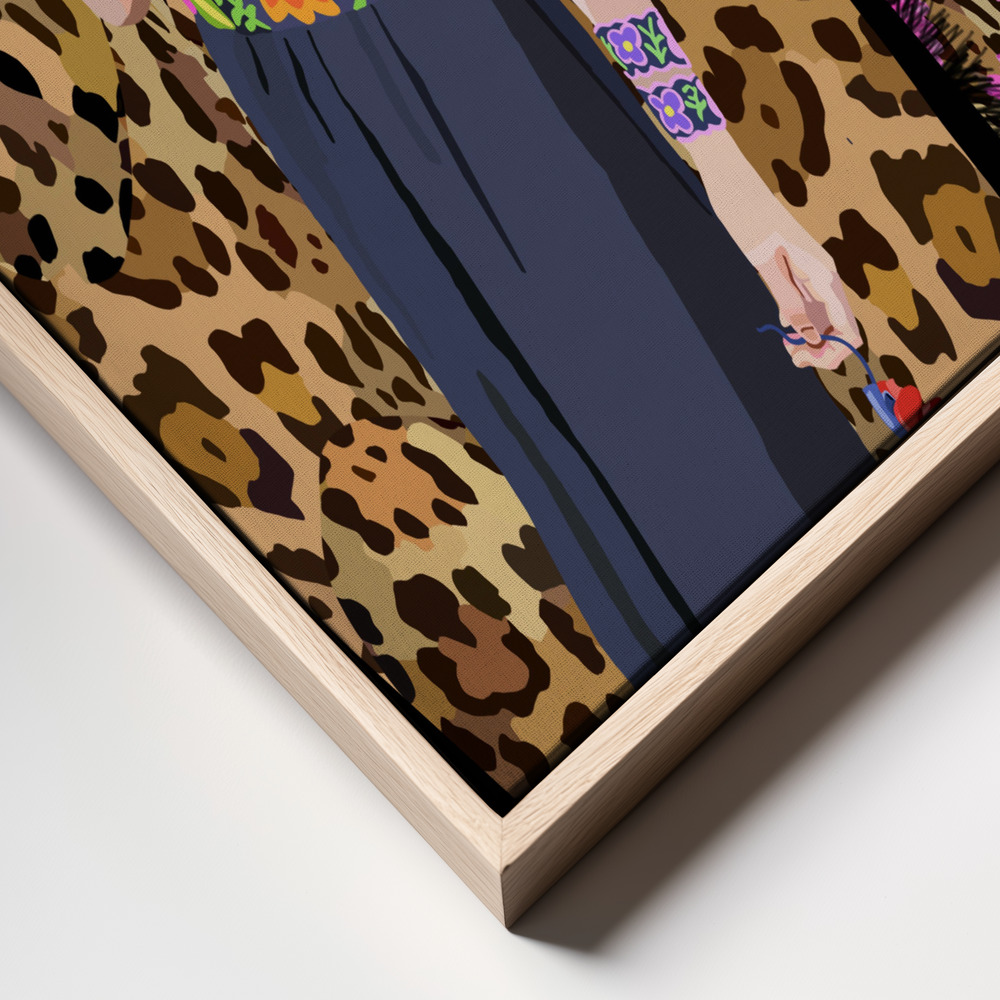 Canvas print - Love Frida frame close up - natural frame