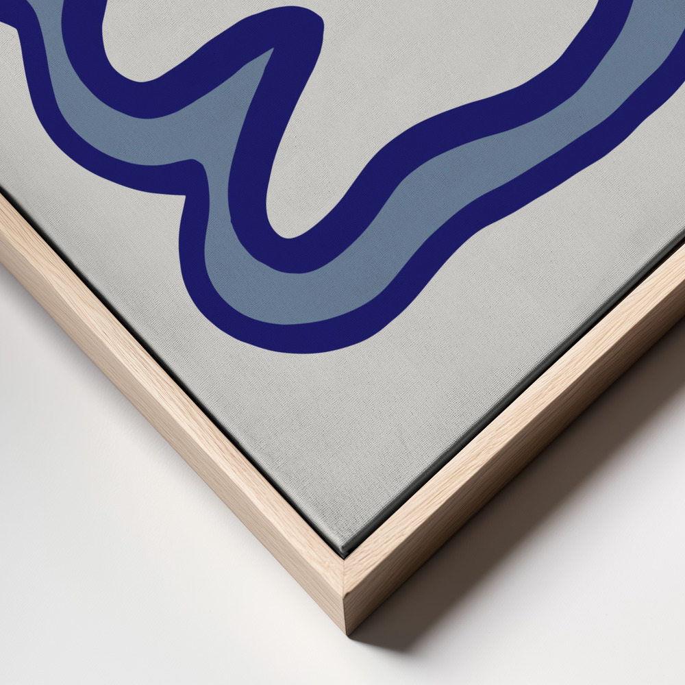 Lærred - Blue Organic frame close up
