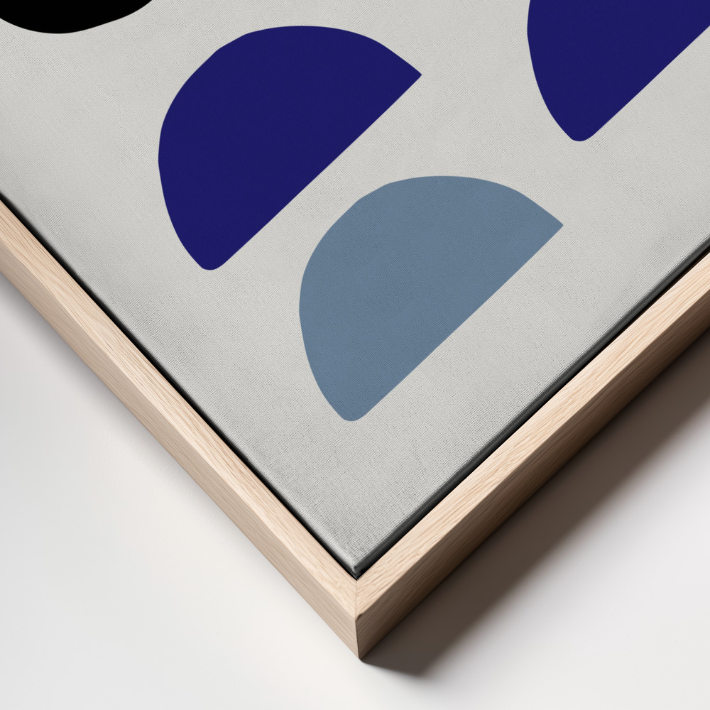 Canvas schilderi - Blue Shapes 2 frame close up