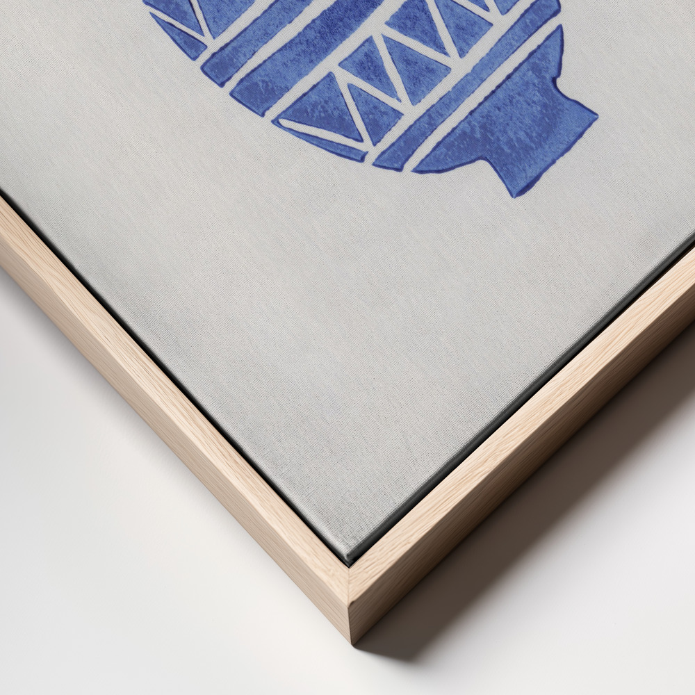 Canvas print - Linocut Vase #8 frame close up