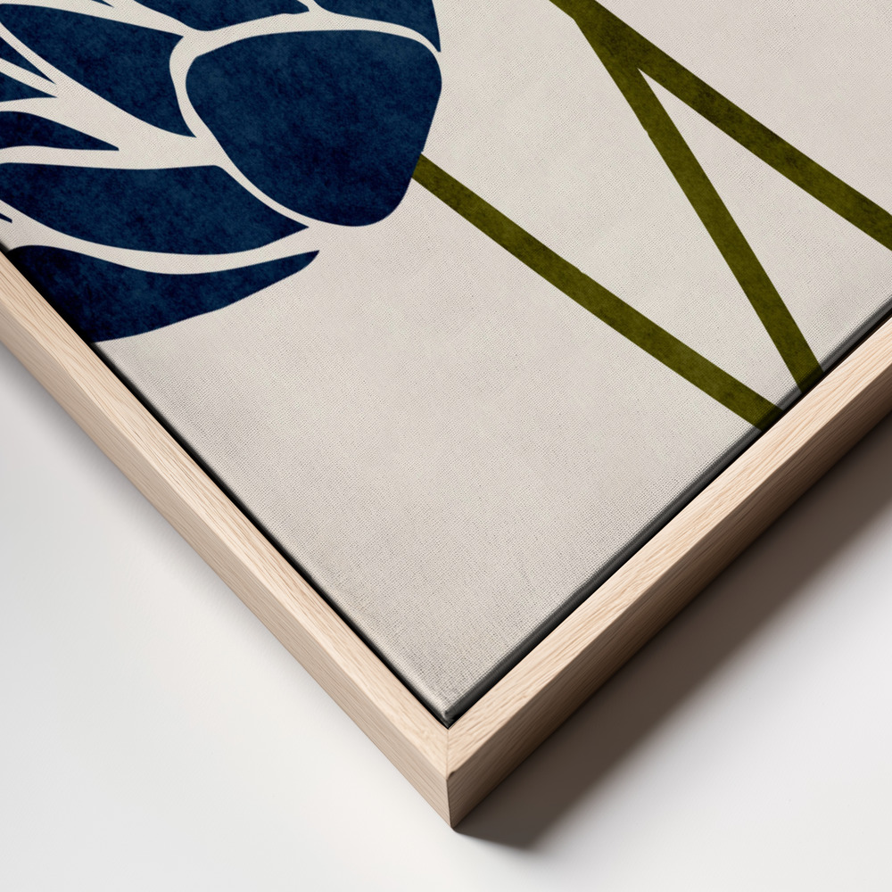 Canvas schilderi - Three Dancing Blossoms frame close up - natuurlijk frame