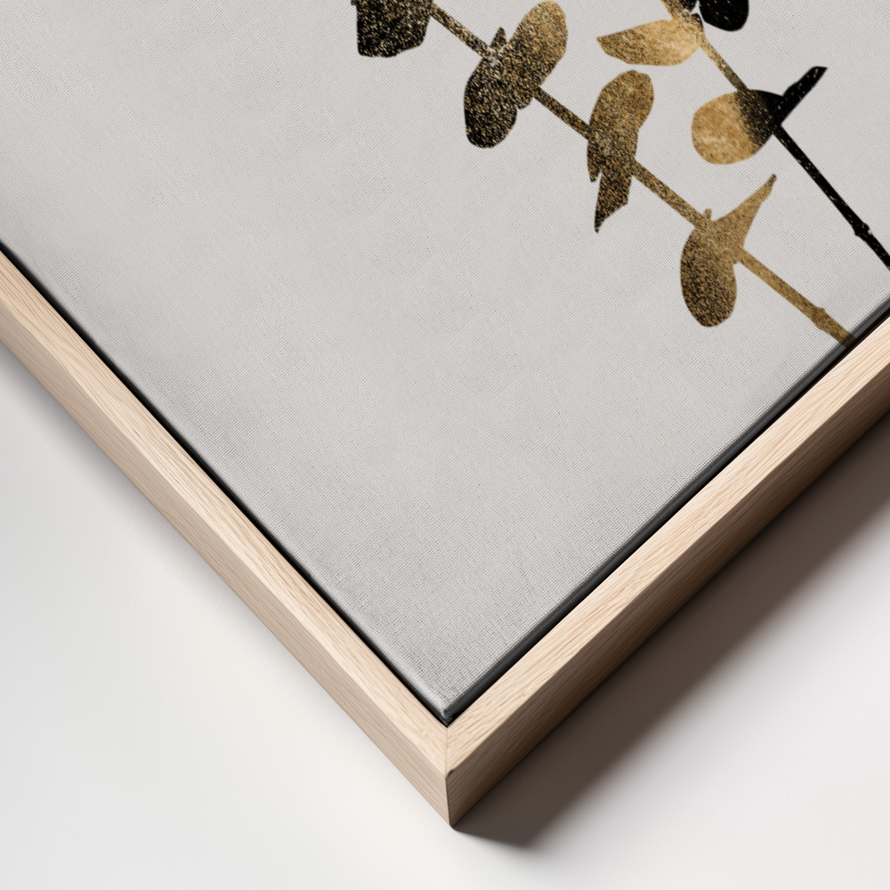 Canvas print - Eucalyptus Dark Gold frame close up