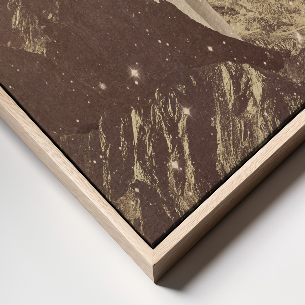 Canvas print - Giant White Wolf In Mountains frame close up