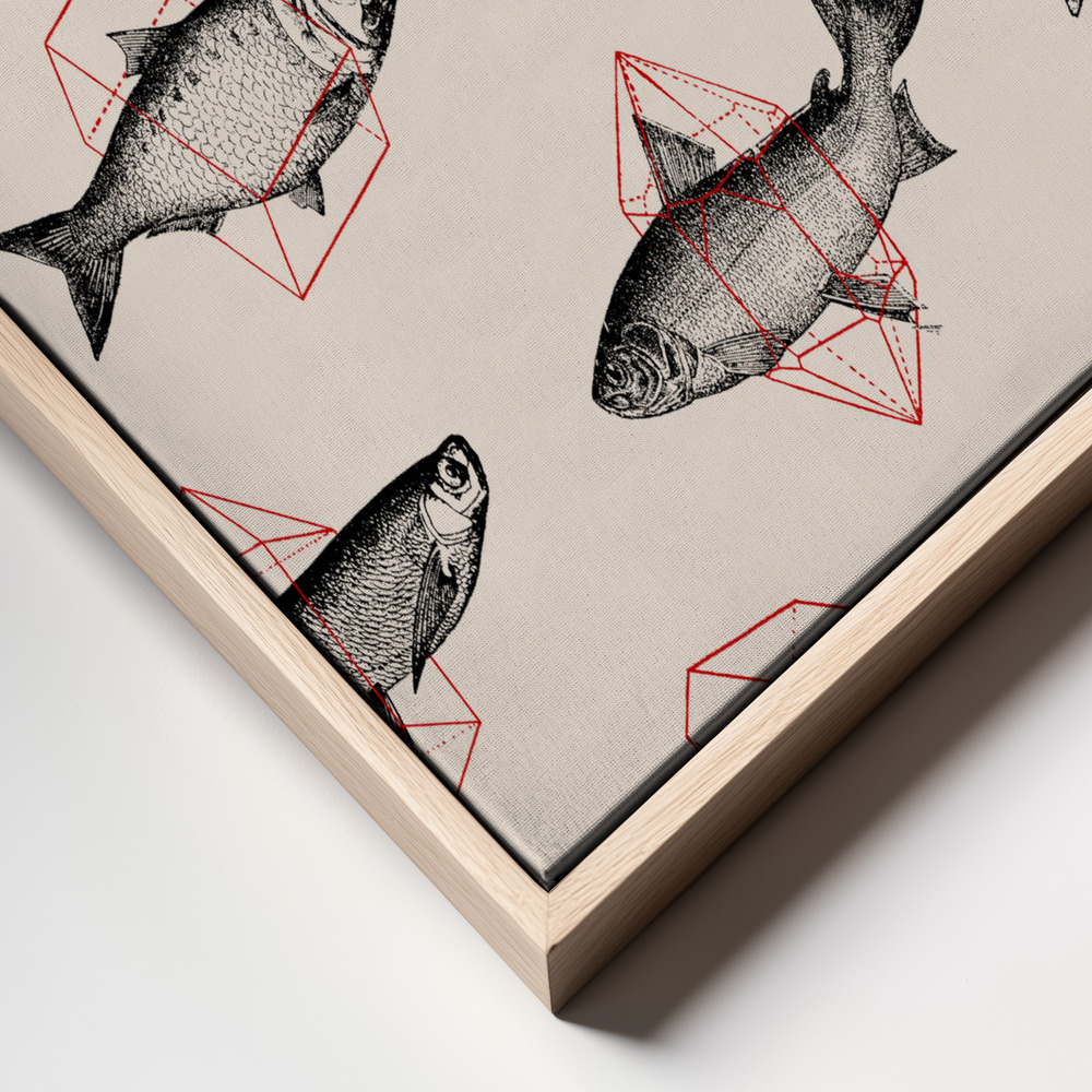 Canvas print - Fishes In Geometrics Nº4 frame close up