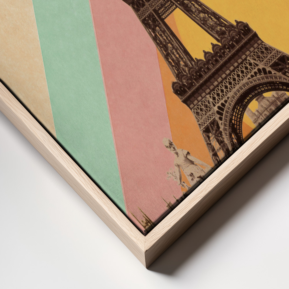 Canvas print - Eiffel Tower Rainbow frame close up