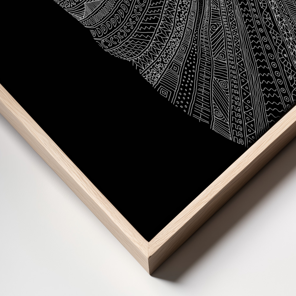 Canvastavla Stag Black - Tavla frame close up