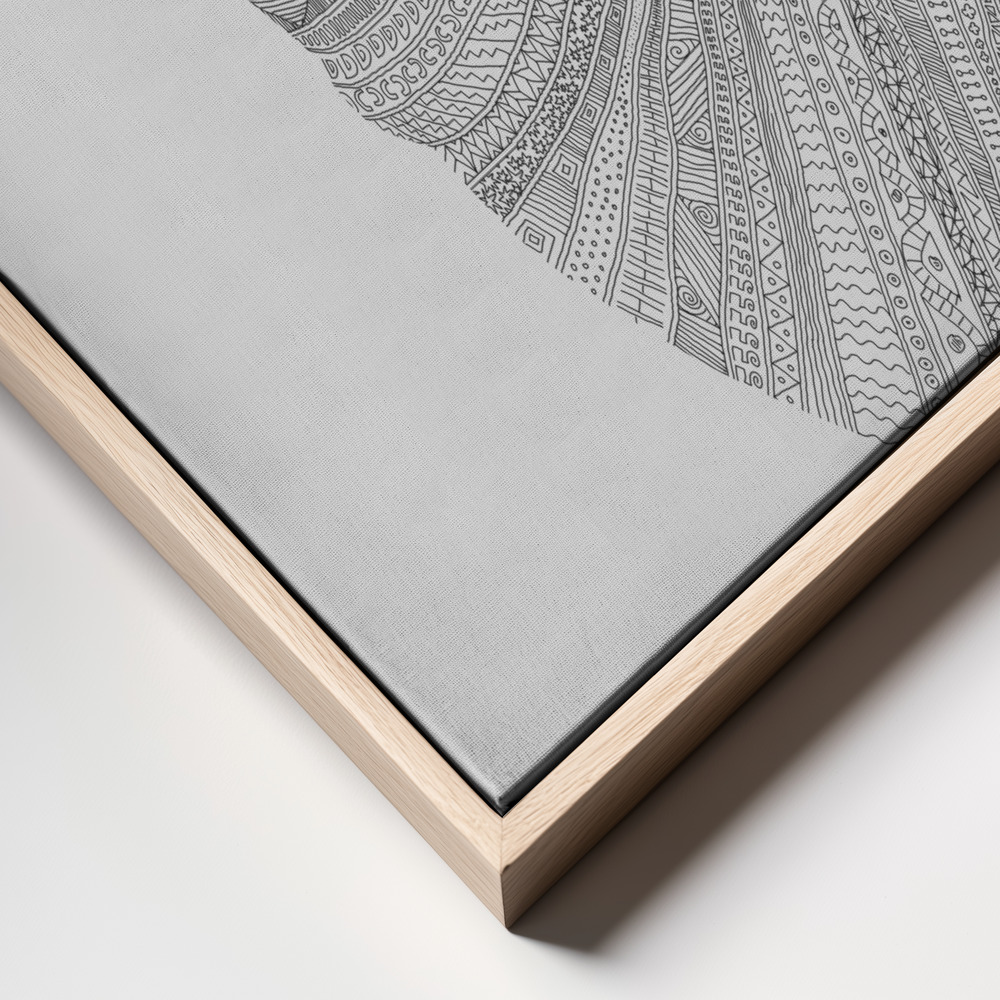 Canvas print - Stag Grey frame close up