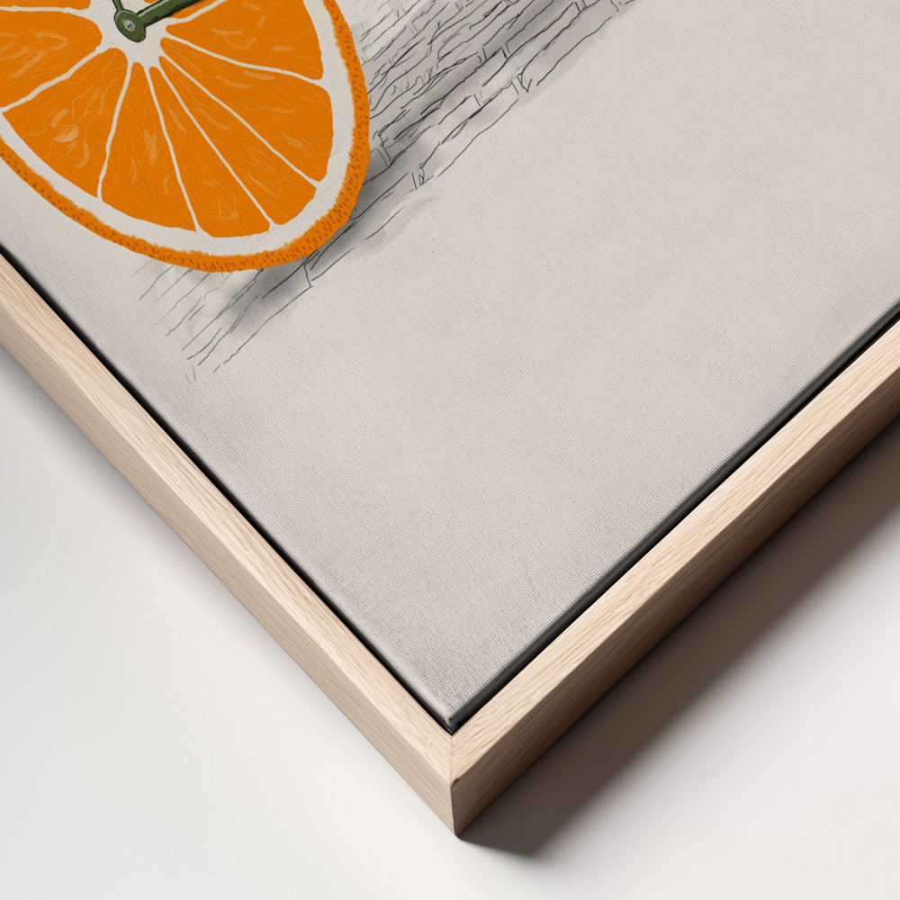 Canvas schilderi - Orange Wheels frame close up - natuurlijk frame