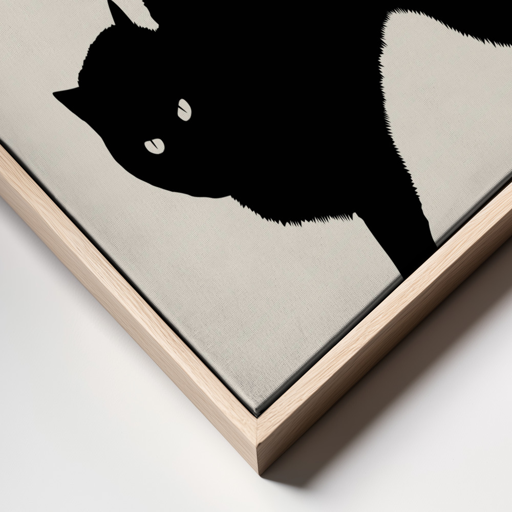 Canvas taulu - Meow kehys lähikuva - luonnollinen kehys