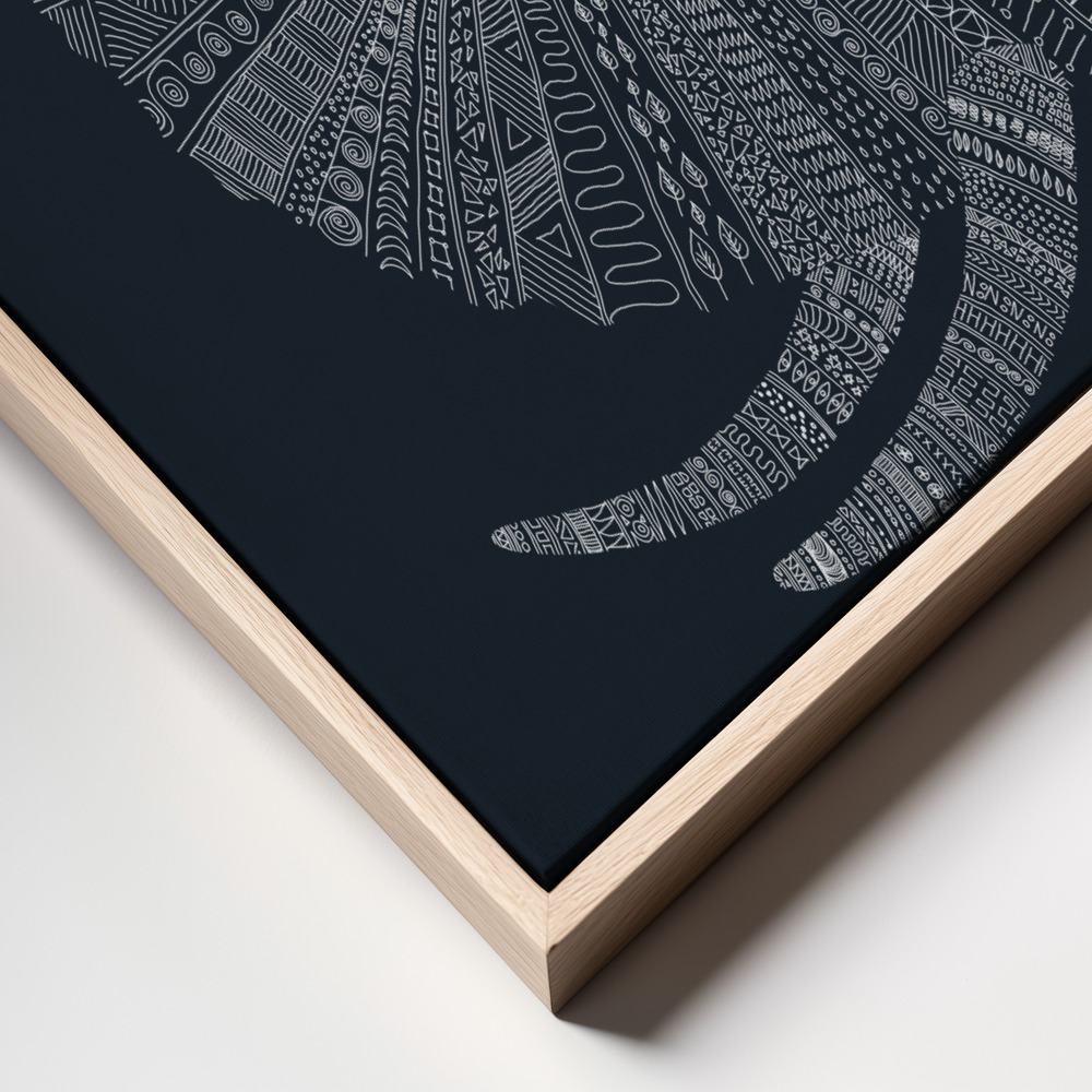 Toile - Elephant Nº4 cadre en gros plan - cadre naturel