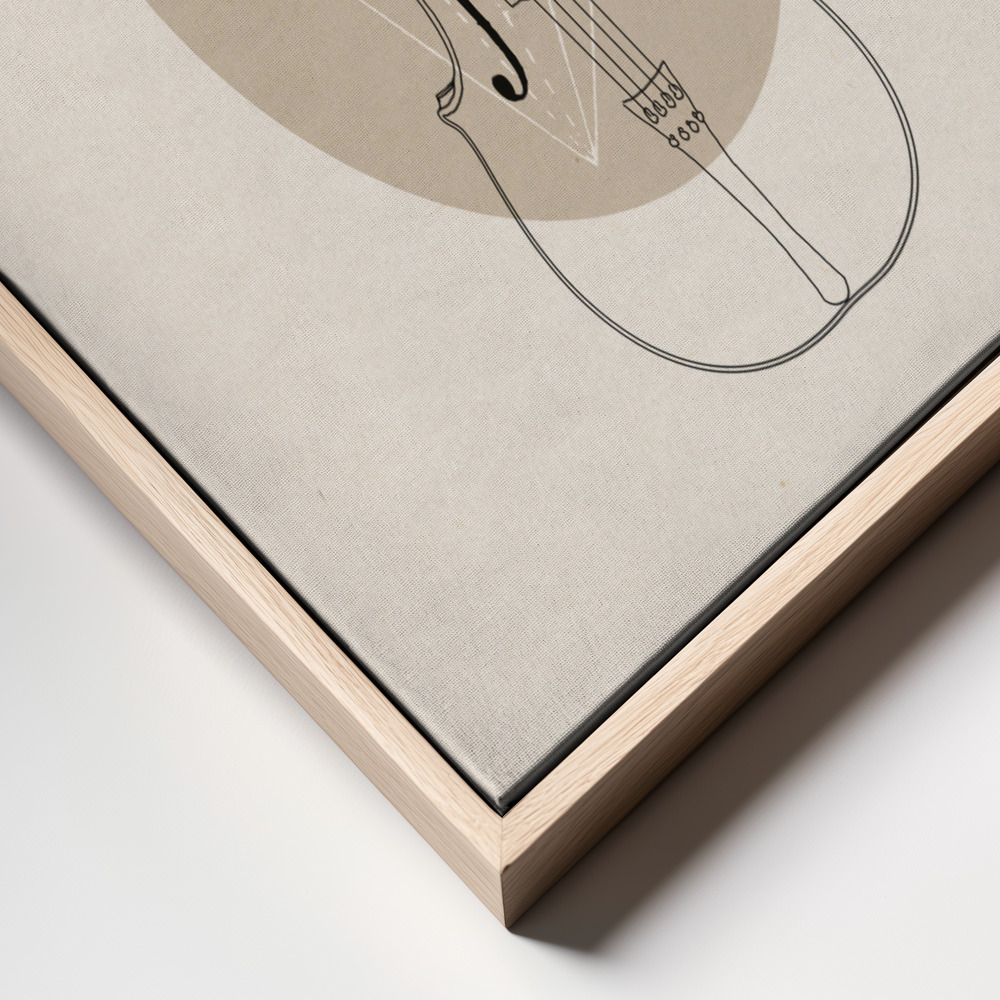 Canvas schilderi - Cello Geo frame close up - natuurlijk frame