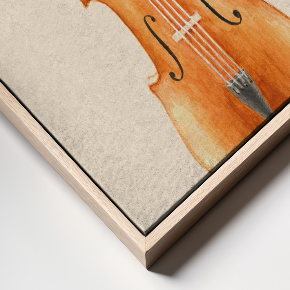 Canvas schilderi - Cello frame close up - natuurlijk frame