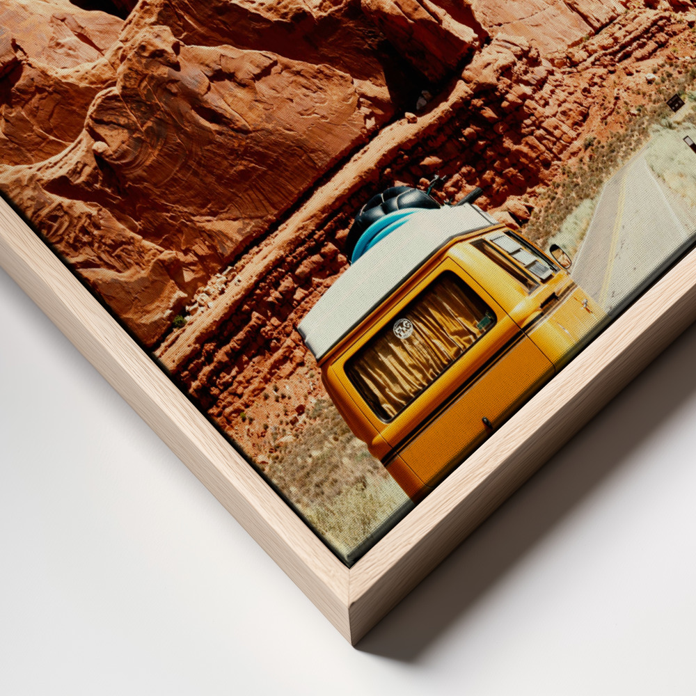 Canvas schilderi - The Real Road Trip frame close up - natuurlijk frame