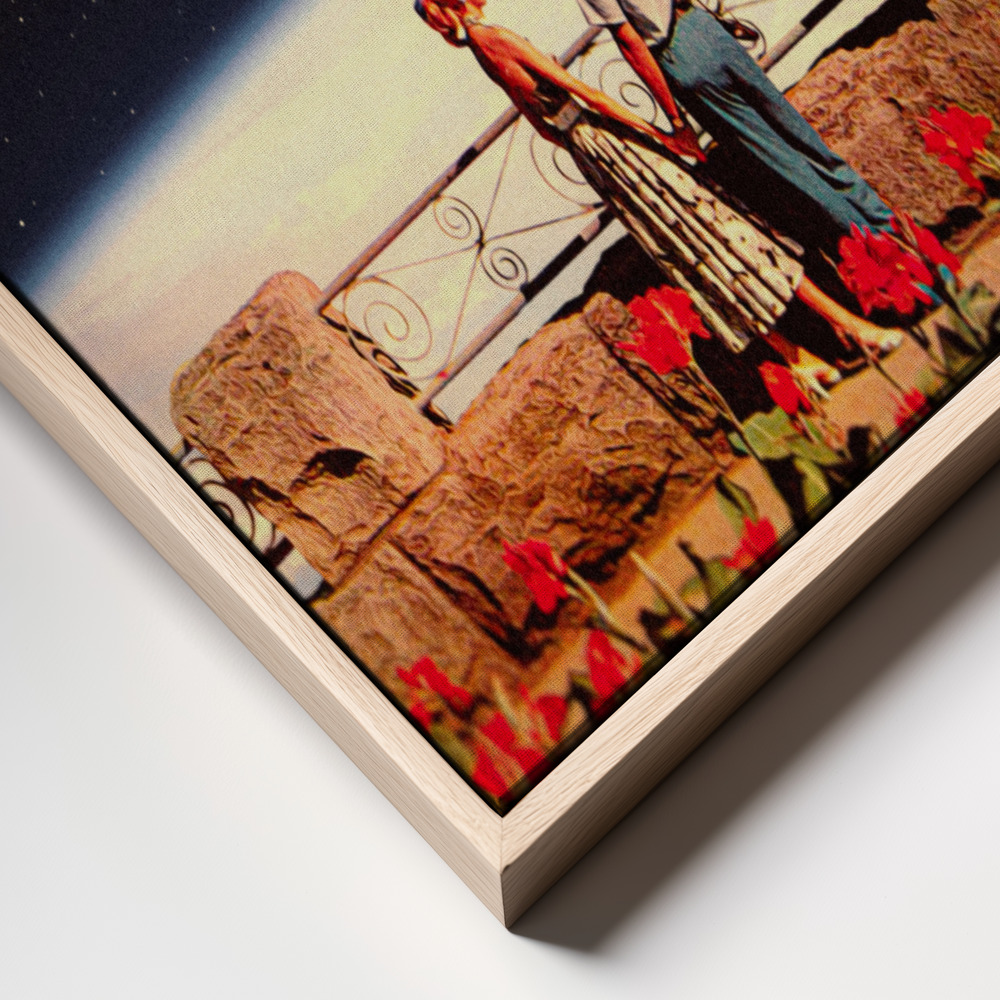 Canvas schilderi - Lovers In Space frame close up - natuurlijk frame
