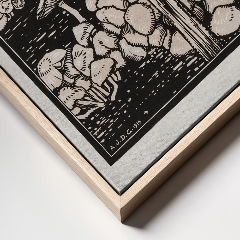 Canvas taulu - Dripping Mushroom 1916 kehys lähikuva - luonnollinen kehys