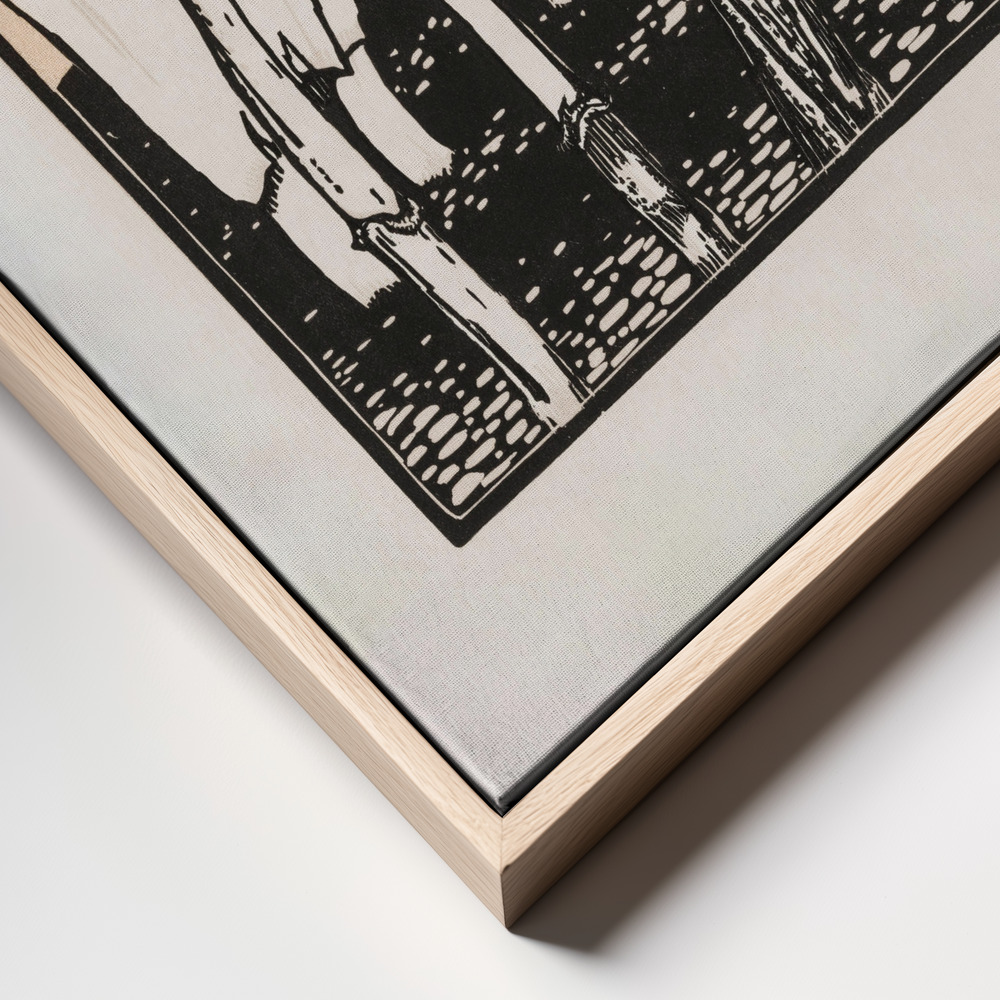 Canvas taulu - Ink Mushrooms (1915) kehys lähikuva - luonnollinen kehys