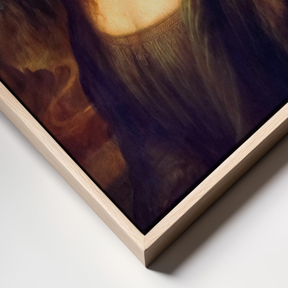 Canvas schilderi - Mona Lisa Bubble Gum frame close up - natuurlijk frame