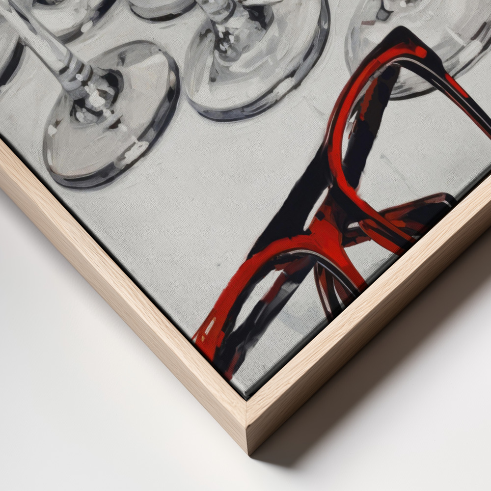 Toile - Still Life With Red Glasses cadre en gros plan - cadre naturel
