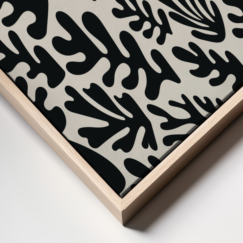 Toile - Henri Matisse Black Algae Collection #2 cadre en gros plan - cadre naturel