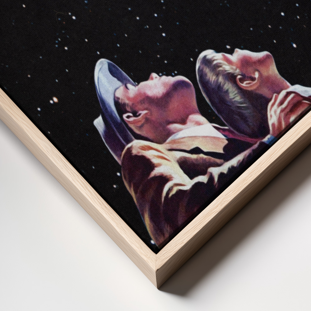Canvas schilderi - Father and Son frame close up - natuurlijk frame