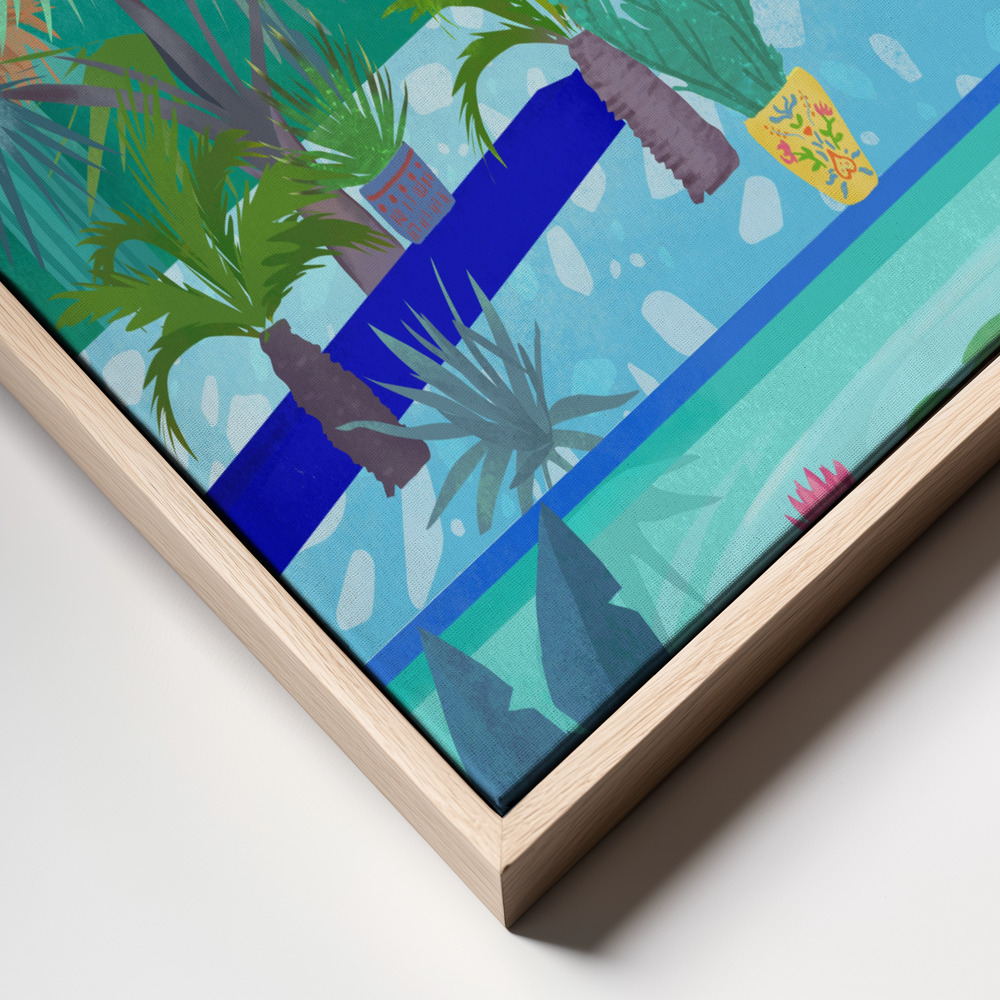 Lærred - Moroccan Garden frame close up