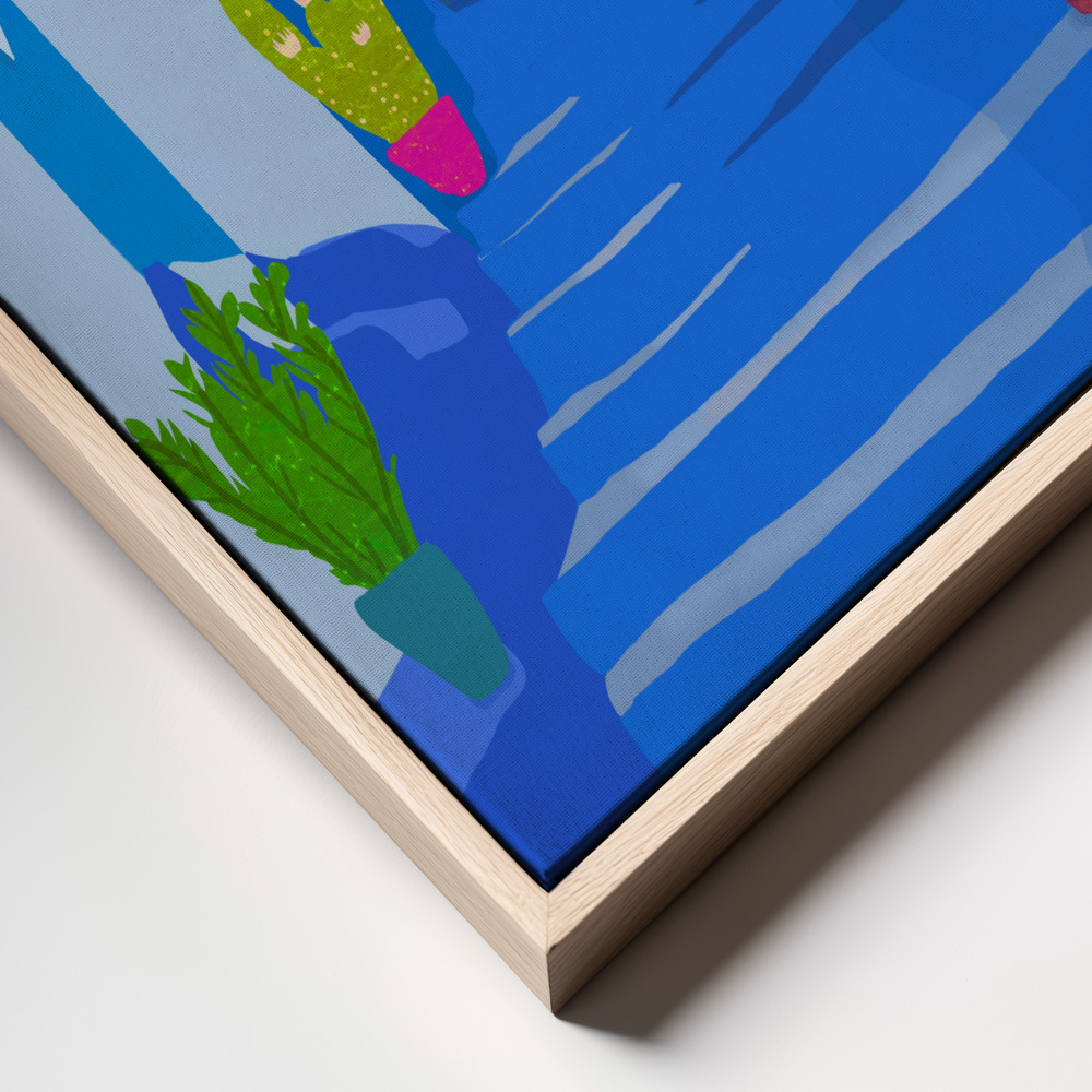 Canvas print - Blue city frame close up