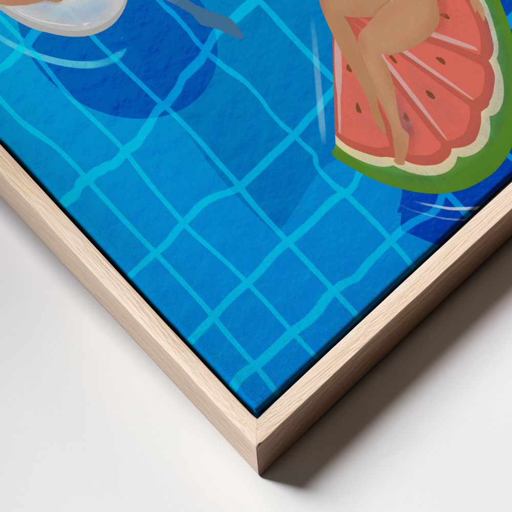 Canvas schilderi - Pool Ladies frame close up - natuurlijk frame