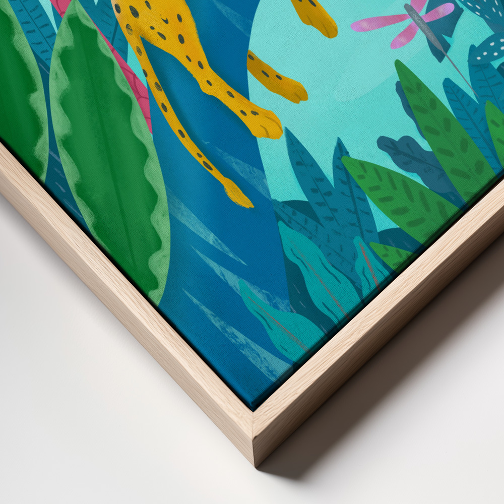 Canvas print - Jungle Leopard frame close up