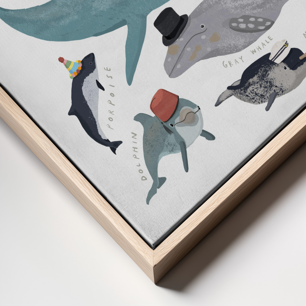 Canvas print - Whales In Hats frame close up