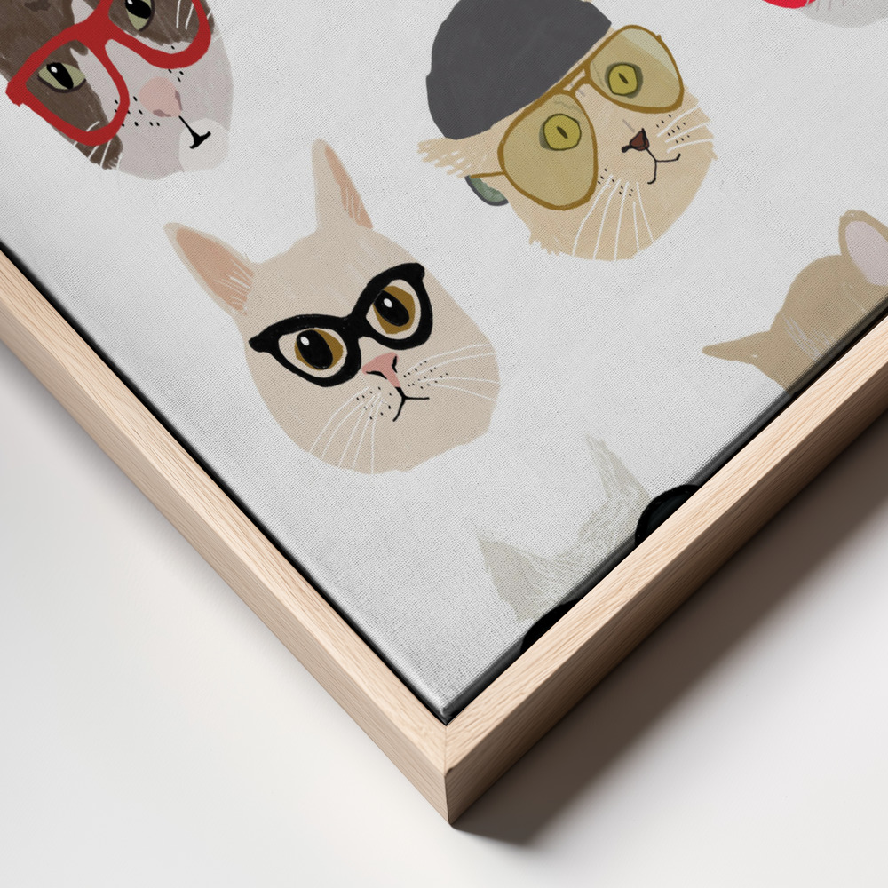 Canvas print - Cats With Glasses frame close up