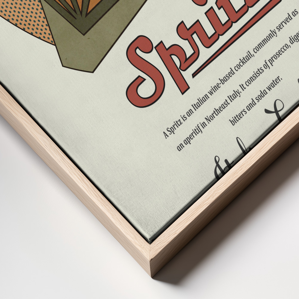 Canvas schilderi - Geometrical spritz print frame close up - natuurlijk frame