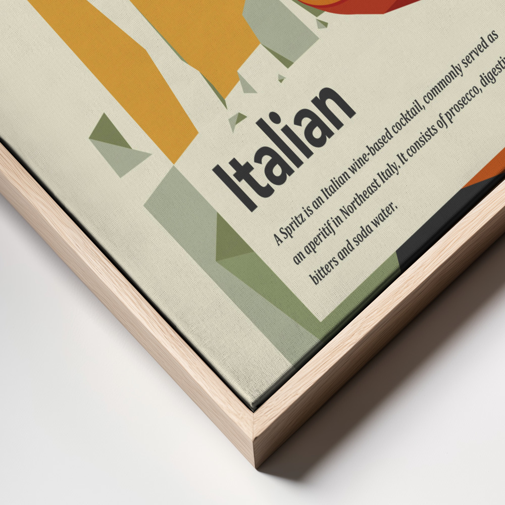 Canvastavla Aperol spritz print - Tavla frame close up